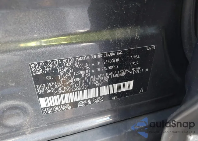 2T3EWRFV3LW066733: 43752102