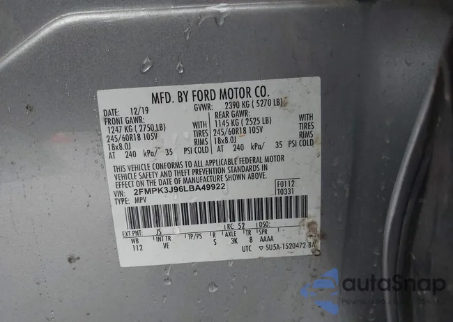 2FMPK3J96LBA49922: 43752162