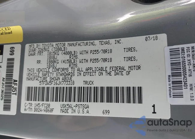 5TFDW5F16JX773318: 43752235