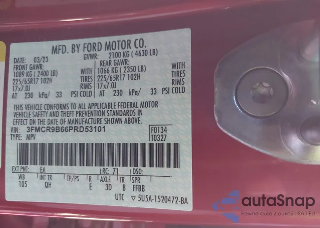 3FMCR9B66PRD53101: 43752307