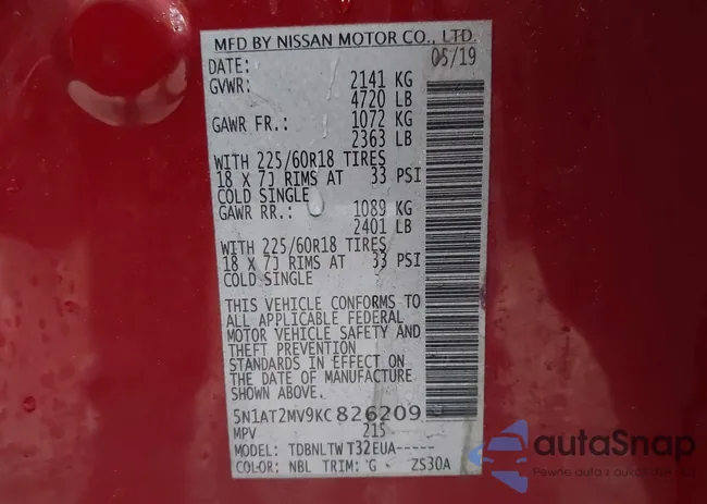 5N1AT2MV9KC826209: 43752339