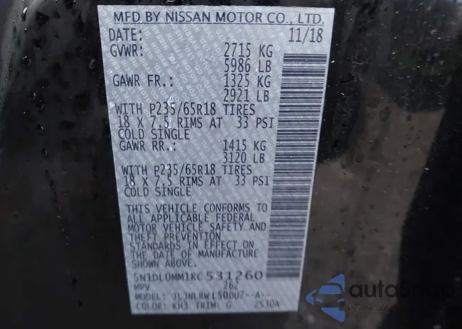 5N1DL0MM1KC531260: 43752413