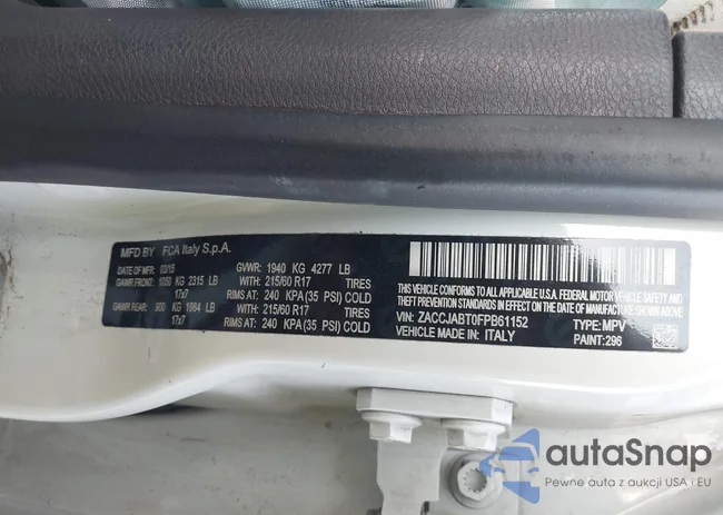 ZACCJABT0FPB61152: 43752437