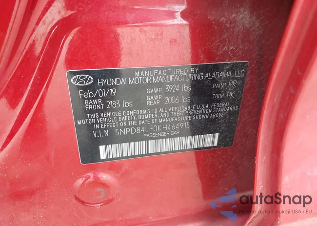 5NPD84LF0KH464915: 43752599