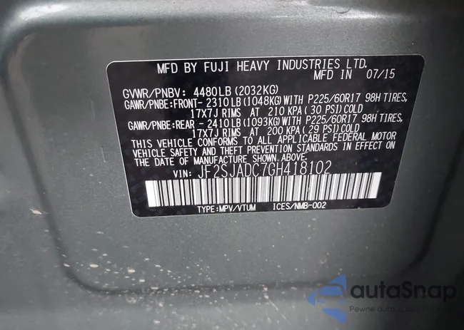 JF2SJADC7GH418102: 43752612