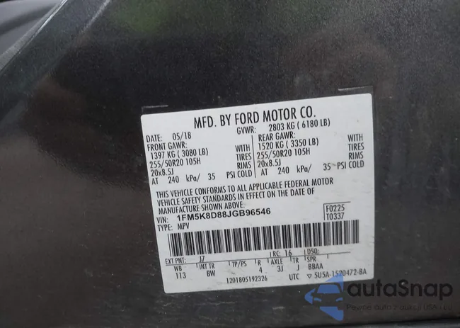 1FM5K8D88JGB96546: 43752615