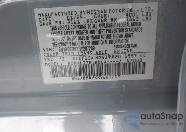 3N1AB8DVXRY287209: 43751711