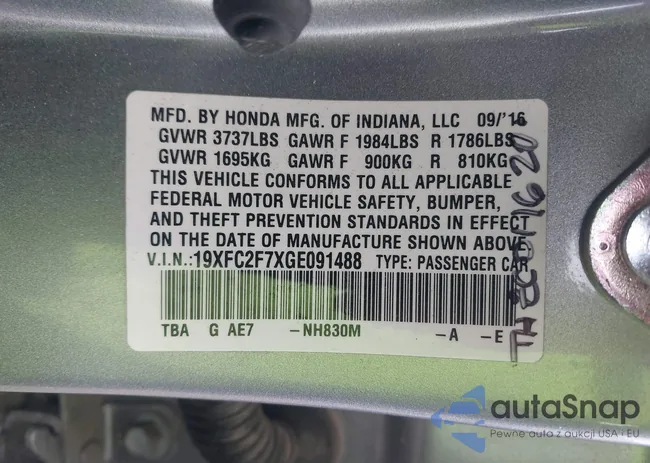 19XFC2F7XGE091488: 43751737