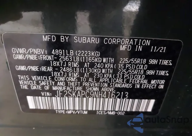 JF2SKAPC9NH416213: 43751877