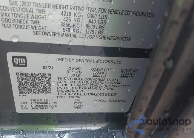 1GCPYFED0MZ416007: 43751911