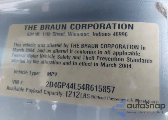 2D4GP44L54R615857: 43751914