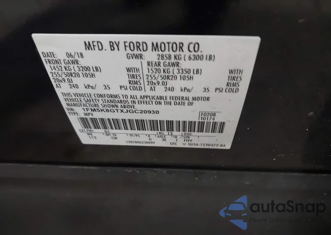 1FM5K8GTXJGC20930: 43751924