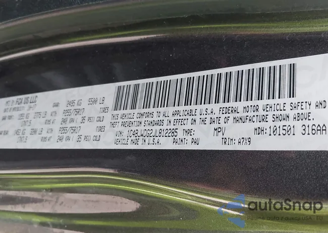 1C4BJWDG2JL812285: 43752006