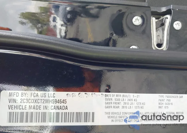 2C3CDXCT2MH594645: 43753085