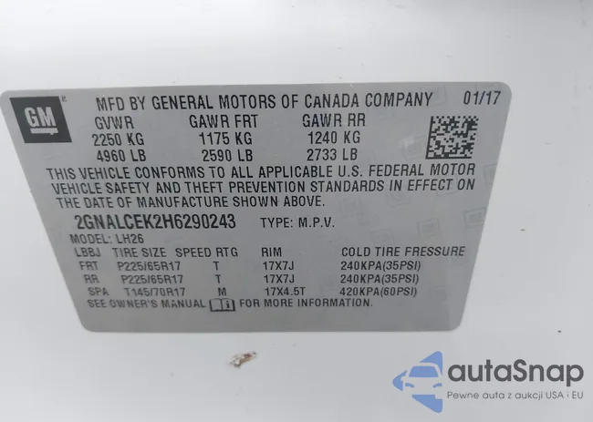 2GNALCEK2H6290243: 43753241