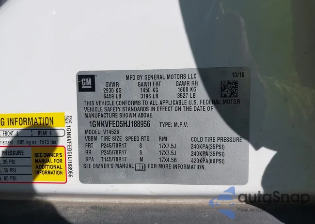 1GNKVFED5HJ188956: 43753265