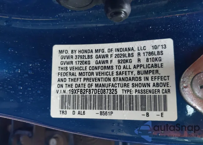 19XFB2F87DE087325: 43753399
