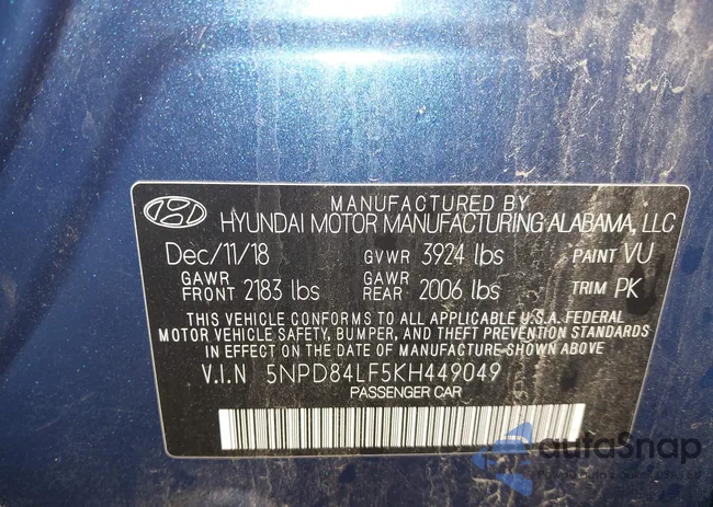 5NPD84LF5KH449049: 43753471