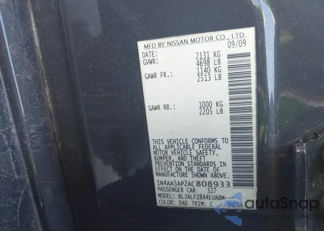 1N4AA5AP2AC808933: 43753547