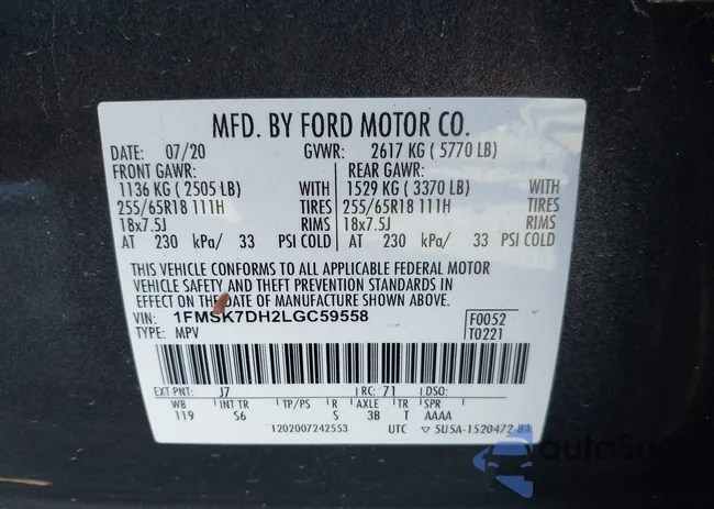 1FMSK7DH2LGC59558: 43752731