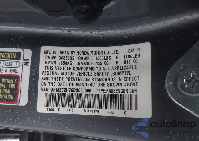 JHMZE2H76DS005606: 43752758