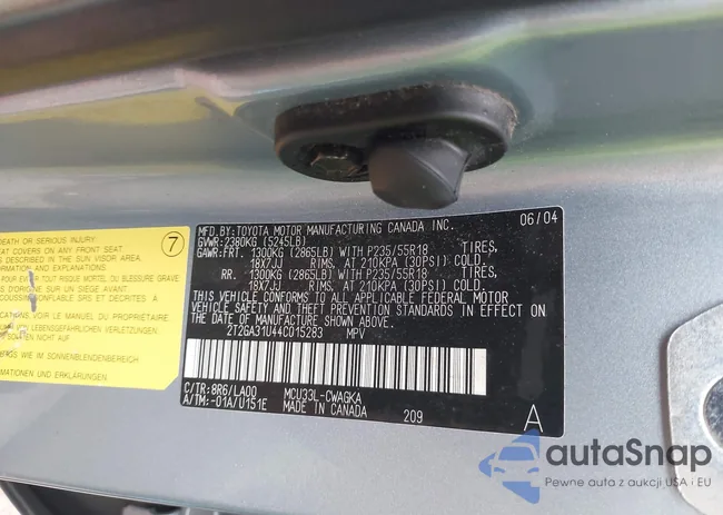 2T2GA31U44C015283: 43752778