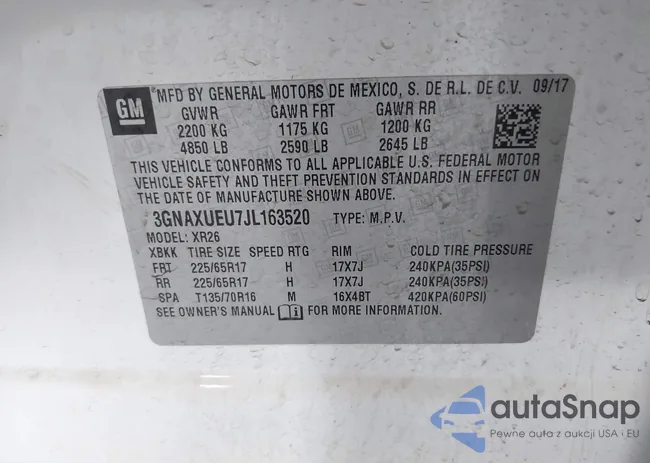 3GNAXUEU7JL163520: 43752941