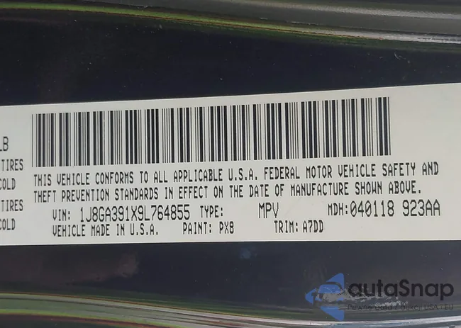 1J8GA391X9L764855: 43752984