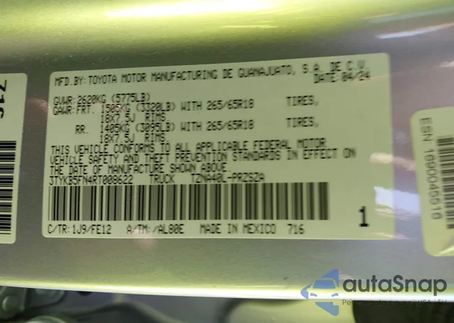 3TYKB5FN4RT008622: 43753003