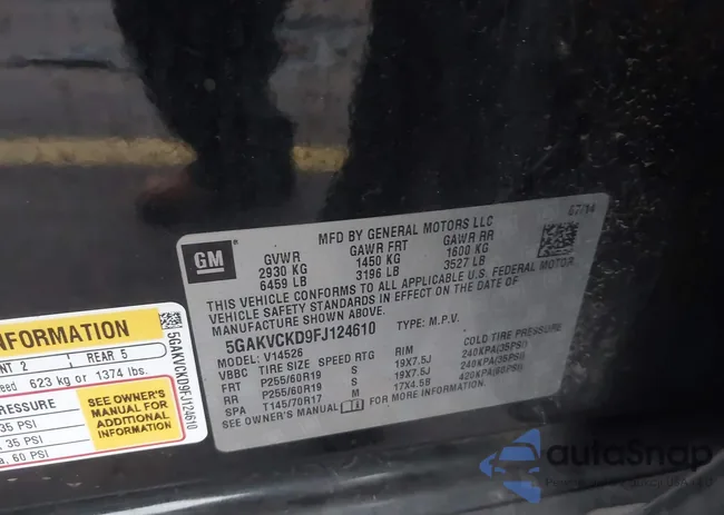 5GAKVCKD9FJ124610: 43754033