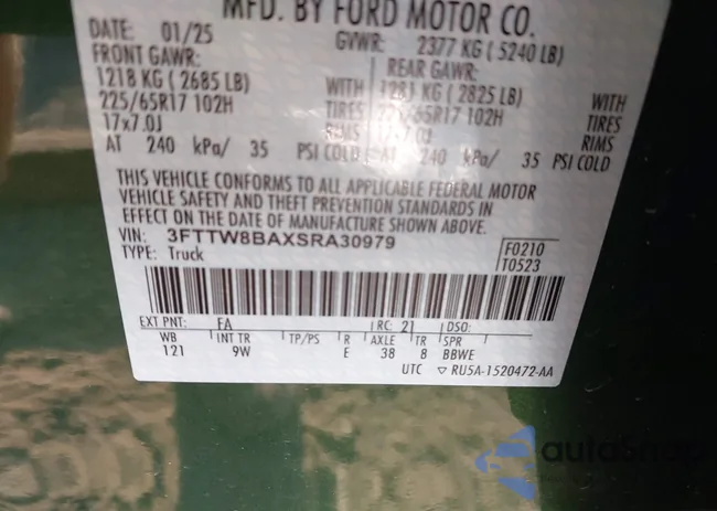 3FTTW8BAXSRA30979: 43754063