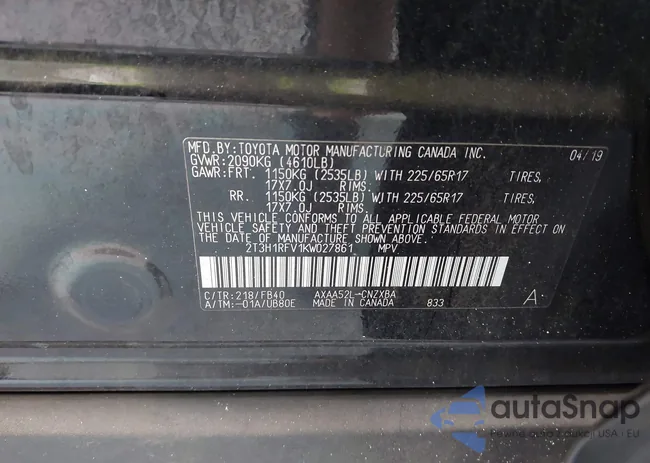 2T3H1RFV1KW027861: 43754120