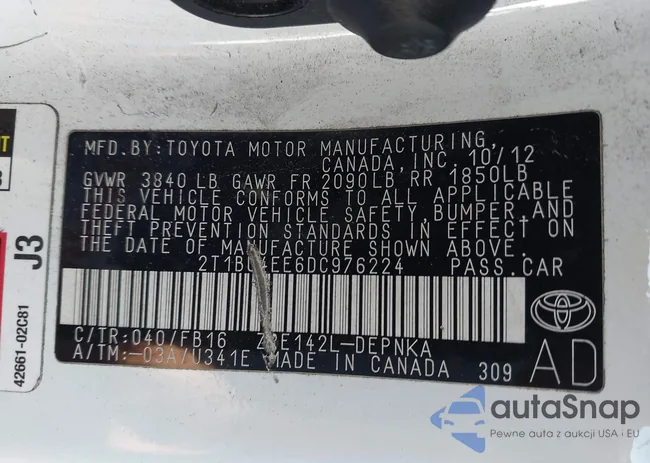 2T1BU4EE6DC976224: 43754259