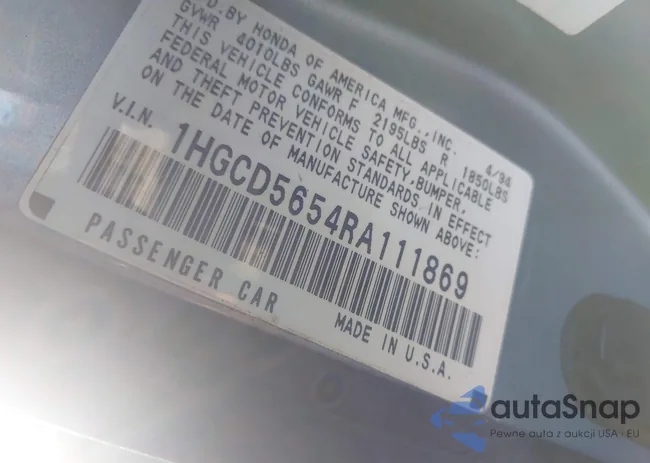 1HGCD5654RA111869: 43754274