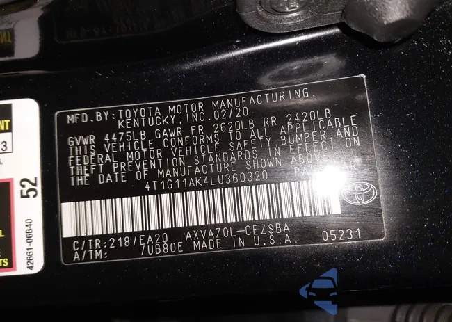 4T1G11AK4LU360320: 43754516