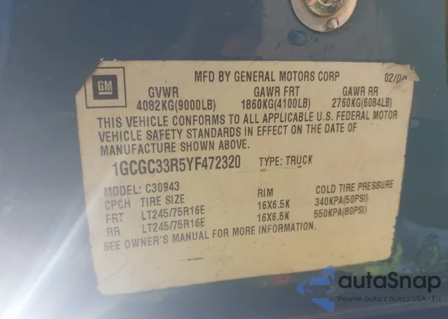 1GCGC33R5YF472320: 43753729