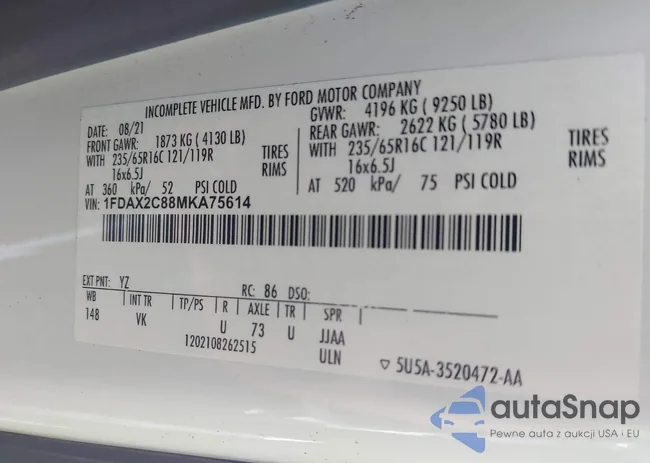 1FDAX2C88MKA75614: 43753863