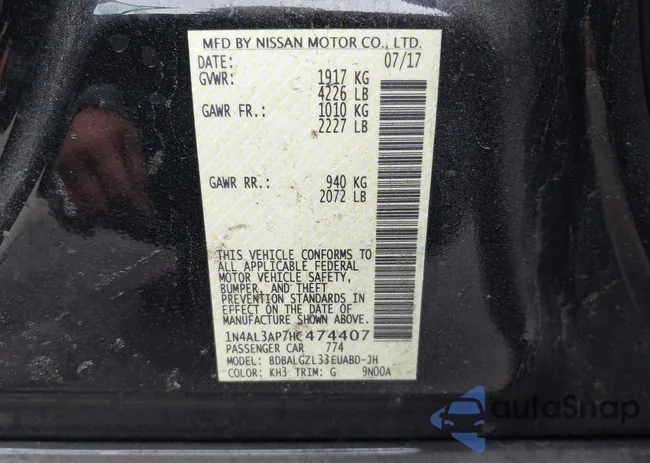 1N4AL3AP7HC474407: 43753951