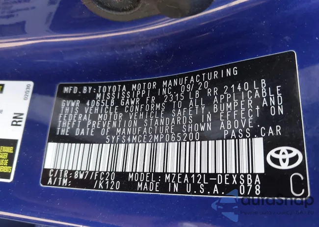 5YFS4MCE2MP065200: 43753958