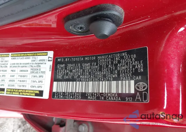 2T1BU40EX9C143718: 43753973