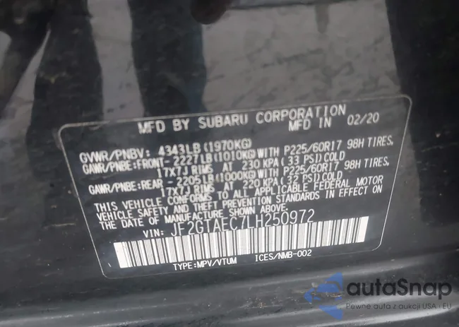 JF2GTAEC7LH250972: 43755022