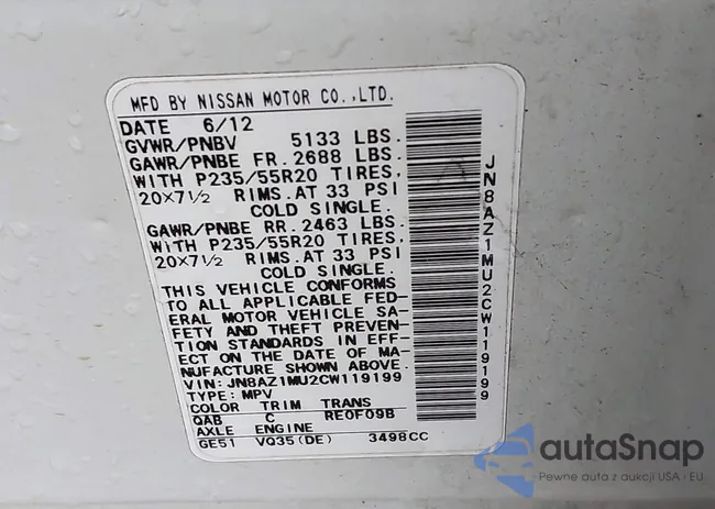 JN8AZ1MU2CW119199: 43755166