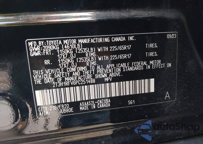 2T3H1RFV6PC251488: 43755206