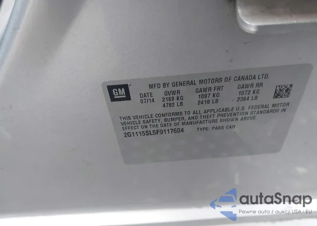 2G1115SL5F9117604: 43755309