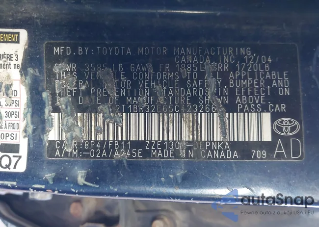 2T1BR32E65C423266: 43755359