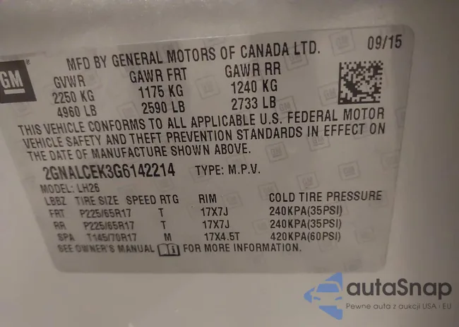 2GNALCEK3G6142214: 43755468