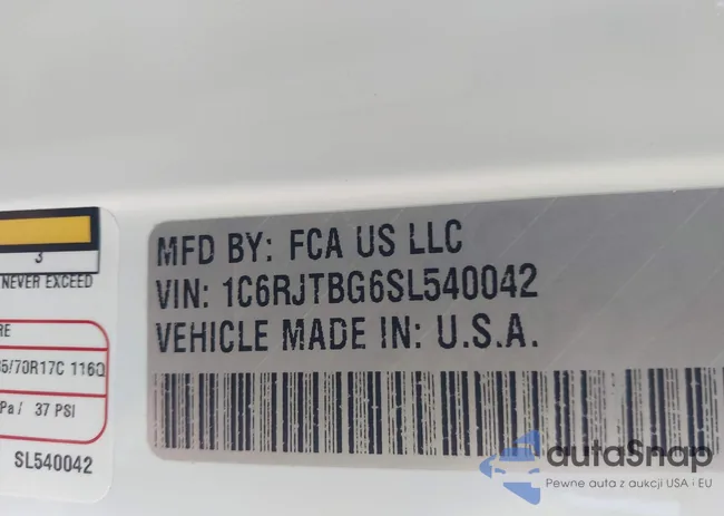 1C6RJTBG6SL540042: 43755576