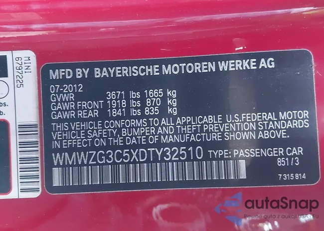 WMWZG3C5XDTY32510: 43755599