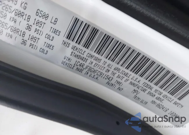 1C4RJFBGXFC911543: 43754643