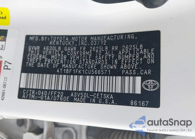 4T1BF1FK1CU566571: 43754711